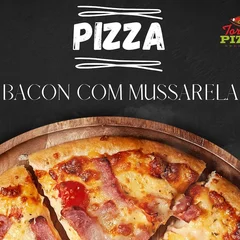 Pizza grande de bacon com mussarela