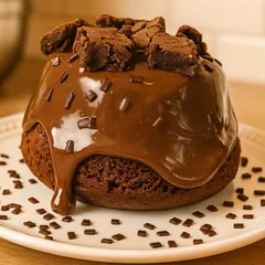 Bolo Vulcão Duo Chocolate com Brownie