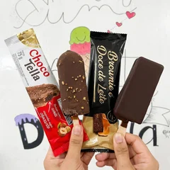 Combo 1 Picolé de Brownie c/ Doce de leite + 1 Picolé Chocotella Por 27,90