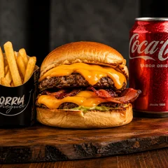 CHEDDAR DUPLO + FRITAS + BEBIDA 