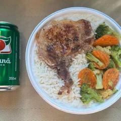 Bisteca & Legumes + lata Guaraná Antárctica + R$ 14,99 leve outra marmitex