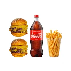 2 Burgers Duplos + Refri + Batata Frita