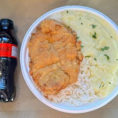 Frango Empanado & Purê + Coca Zero Pet + R$ 18,99 leve outra marmitex