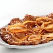 Marmitex G (Tam 09) - Bife acebolado e Linguiça assada