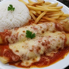 Panqueca completa (2un + arroz + fritas)