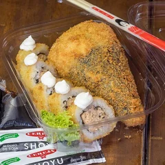 Temaki Hot Salmão Fresco + 5 Hot Roll