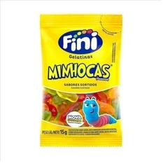 Bala Fini Gelatina Minhocas Embalagem 15g