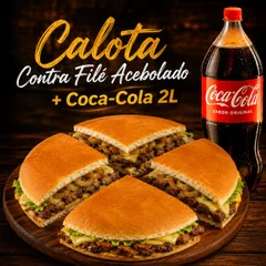Calota Contra Filé Acebolado + Coca-Cola 2L