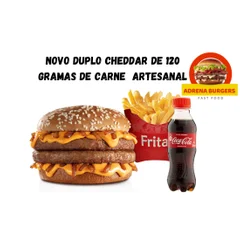 PROMOÇÃO COMBO DUPLO CHEDDAR jr DE 120 GRANAS DE CARNE