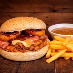 Hamburguer de frango frito