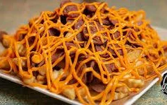 Fritas com Calabresa e Cheddar