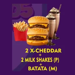 2 X- CHEDDAR TRADICIONAL + 2 MILK (P) E BATATA (M)