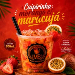 CAIPIRINHA DE MORANGO C/ MARACUJÁ  