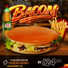 Combo Calota Bacon + Guaraná 1,5 L + Fritas P Tradicional