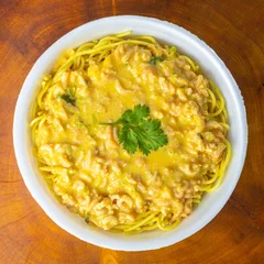 Macarrão Alho e Óleo com Creme de Camarão