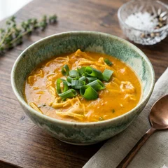 (Low Carb) Caldo de Abóbora com Frango