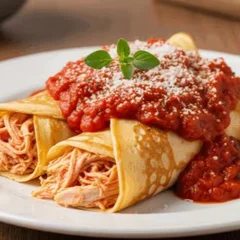 Panqueca de Frango ao Molho Sugo 