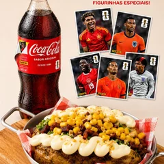 Batata Recheada Brócolis com Bacon e Milho + Coco Cola 600ml
