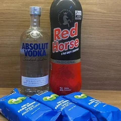 Combo Absolut Pura 1l + 1 Red Horse 2l + 3 Gelo De Coco 200ml