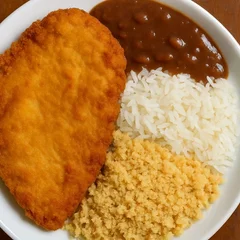 Frango à milanesa com arroz branco, farofa  caseira e feijão