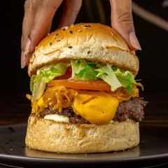 Sírius Burguer (cheddar, maionese, salada e cebola crispy)