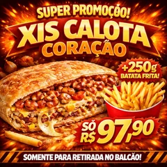 xis calota coração + 250g batata frita 