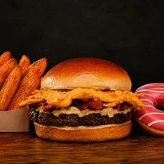 COMBO CHEDDAR TEX + BATATA RÚSTICA + DONUT
