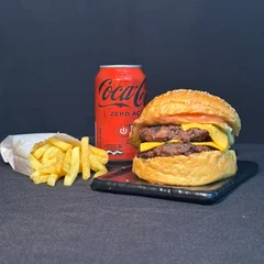 Egg  + Coca Cola Lata Zero 220ml & Fritas +  R$ 18,99 leve outro burger 