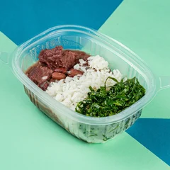 Feijoada, arroz branco e couve mineira