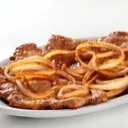 Marmitex P (Tam 07) - Bife acebolado e Linguiça assada 