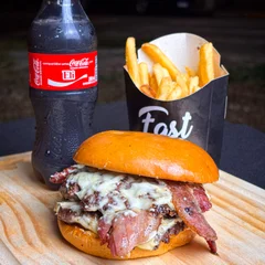 Smash Duplo Bacon + Batata + Coca 200ml