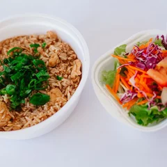 Arroz com iscas de frango ao molho