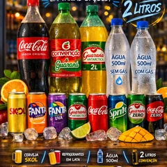 Aguá, cerveja, refrigerantes
