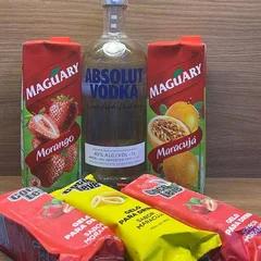 Combo Absolut Pura 1l + 2 Suco Maguary 1l + 3 Gelo De Coco 200ml