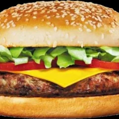 Hamburguer de bacon com fritas