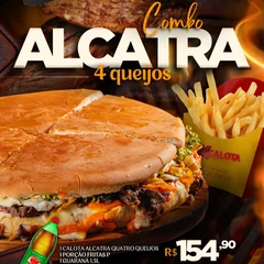 Combo Calota Alcatra 4 Queijos + Fritas P + Guaraná 1,5L