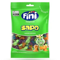 Bala de Gelatinas Sapo Sabores Sortidos Fini 80g