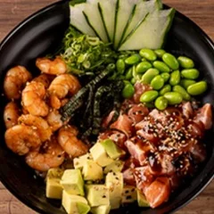 Poke | Camarão e Salmão