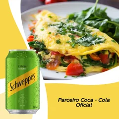 Omelete com vegetais(P) + schwepps citrus lata 350ml