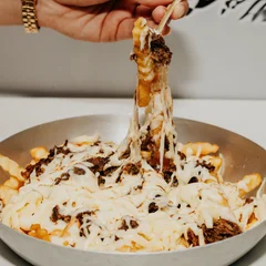 Fritas flambada costela e catupiry