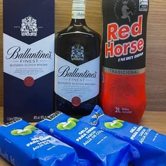 Combo Ballatines 1l  + 1 Red Horse 2l  + 3 Gelo De Coco 200ml