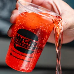 Soda de Morango com Bubble de mirtilo