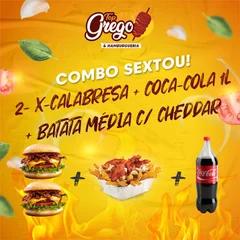 Combo Sextou - 2 X-Calabresa + Batata média + refri 1l
