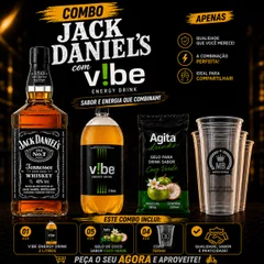 JACK DANIEL´S + 1 VIBE 2 LITROS + 5 GELO SABORES
