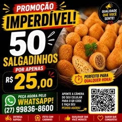 DOMINGO DE DESCANSO - 50 Salgados com Desconto