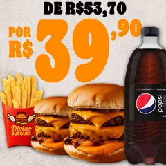 2 Duplo Cheddar Supremo + Batata Frita P + Pepsi Black 1l