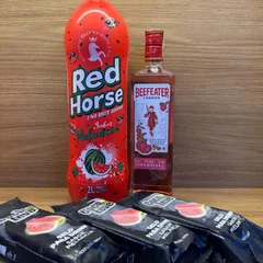 COMBO GIN BEEFEATER PINK 700ML + 1 RED HORSE 2L MELANCIA + 3 GELO DE COCO 200ML 