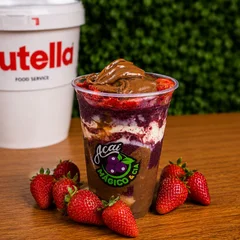 AÇAÍ MORANGOTELLA GRÁTIS (NUTELLA, MORANGO, LEITE EM PÓ E LEITE CONDENSAO 330ML