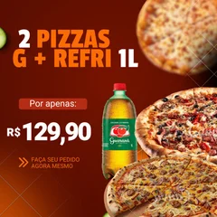 2  Pizzas G + 1 Refri De 1 Lt.