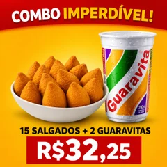 15 Salgados + 2 Guaravitas